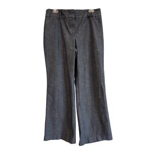Ann Taylor LOFT Linen Blend Pants Size 10 Blue Wide Leg Trouser Career Casual